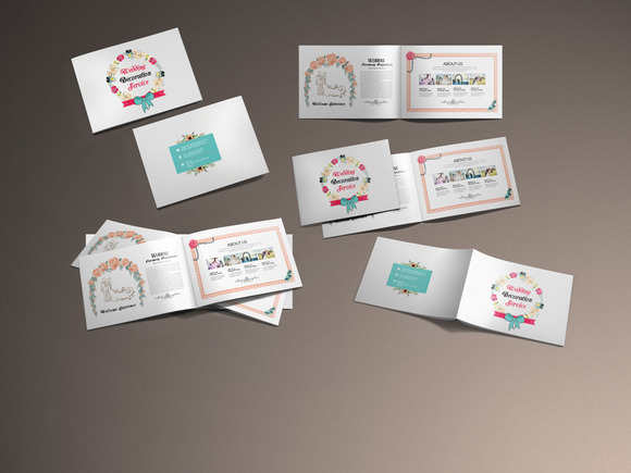 flower-decoration-bi-fold-brochure-template