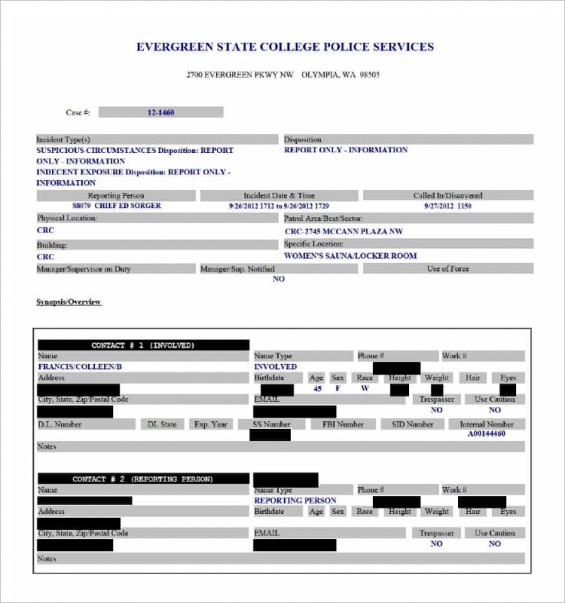 24+ Printable Police Report Templates Free PDF, Word Formats