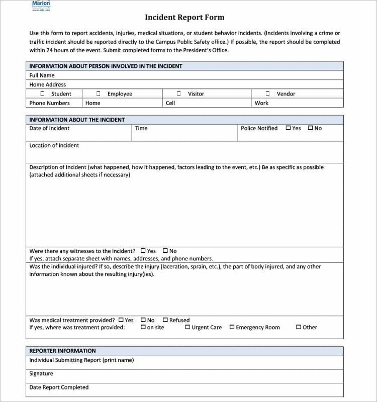 Printable police Report Form