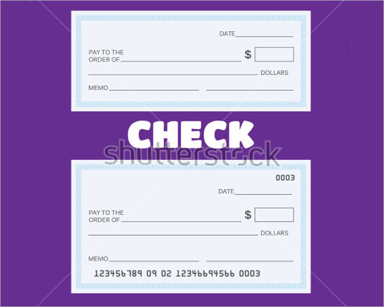 Set Of Blank Check Template