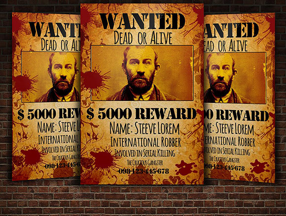 Wanted Flyer Mack Up Template