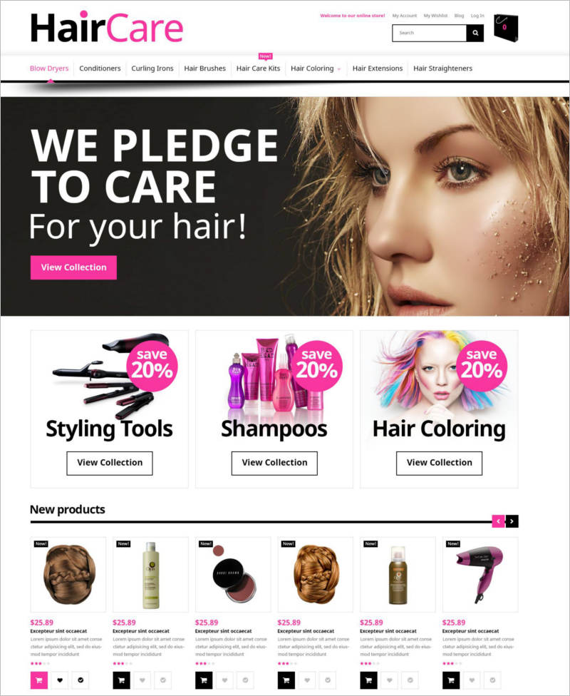 hair care magento theme