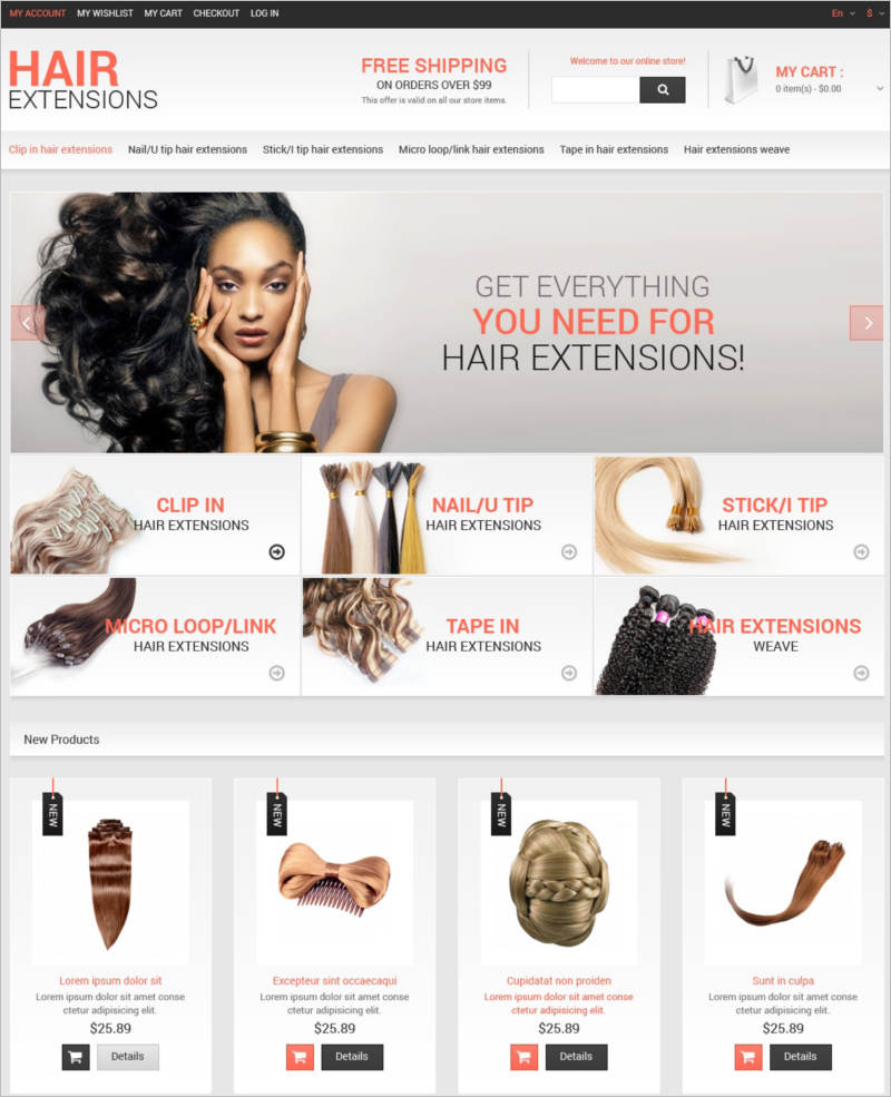 hair salon magento theme for women