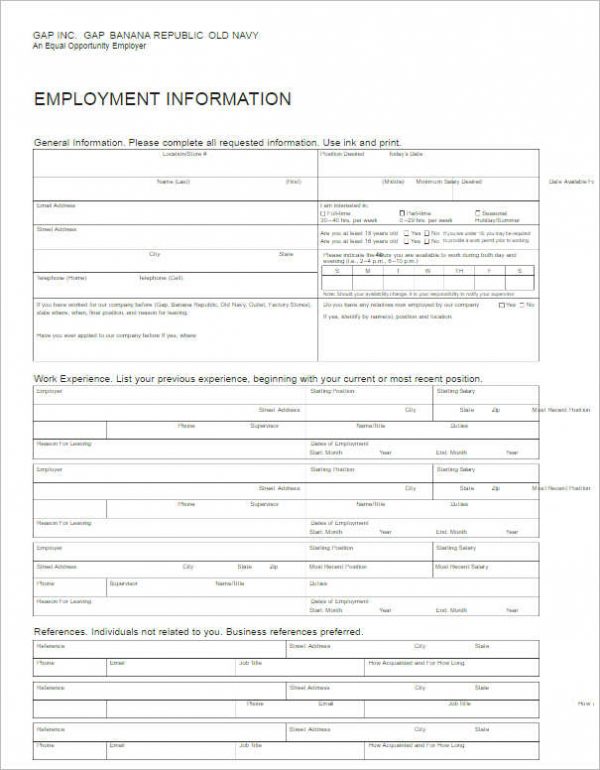 190 Job Application Form Free PDF Doc Sample Formats 190 Job Application Form Free PDF Doc Sample Formats