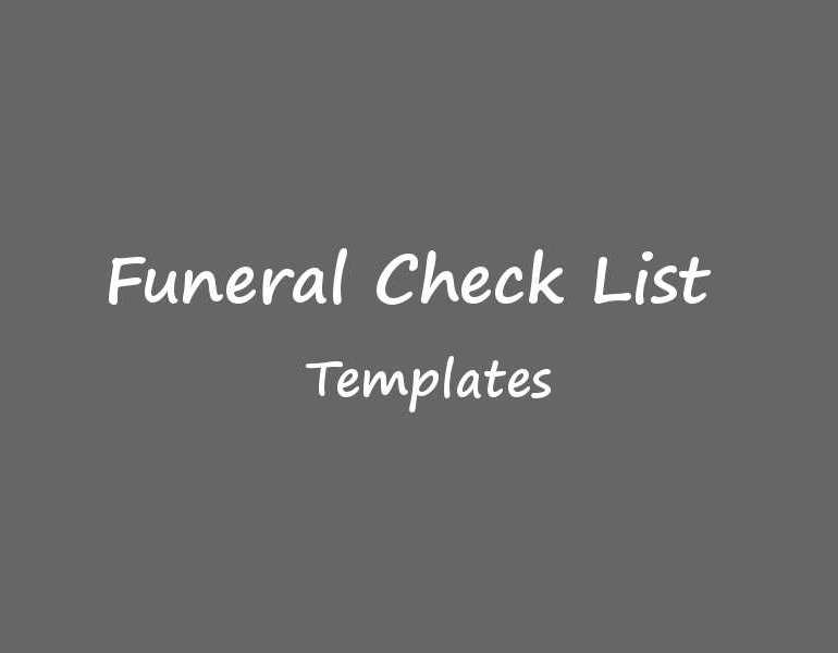 Funeral Checklist Templates