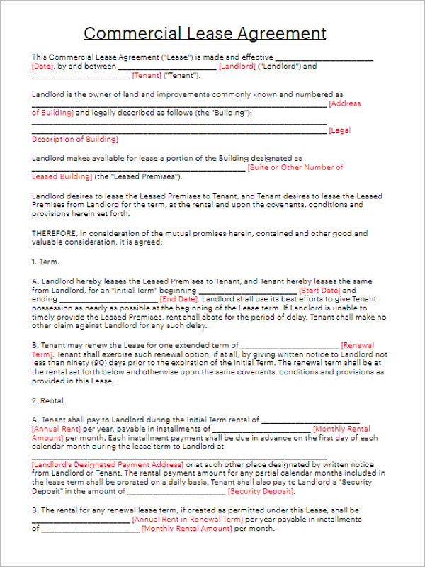 29+ Rental Agreement Form Free Word, PDF Templates