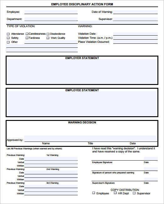 26 Employee Write Up Form Templates Free Word