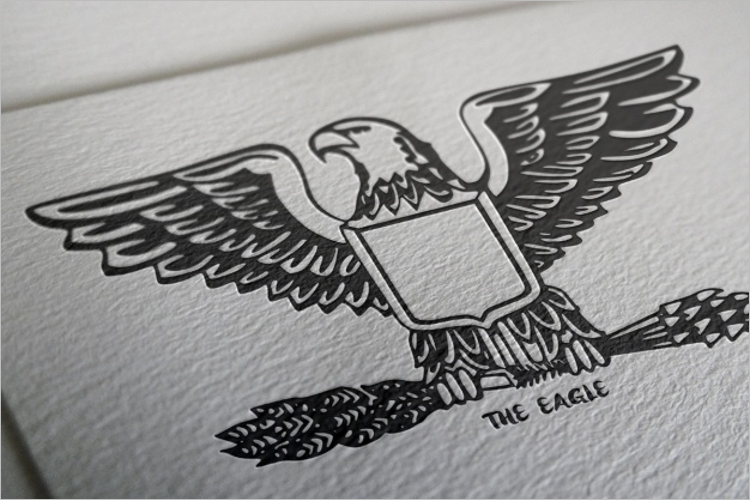 Eagle Logo Mockup Free PSD