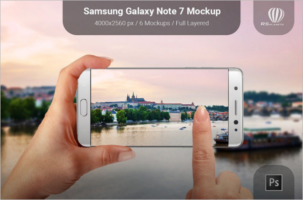 Galaxy Note7 Mobile Mockup Design