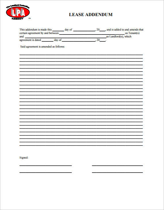 lease-addendum-agreement-template