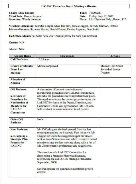 36 Meeting Minutes Template Free Word Pdf Doc Excel Formats