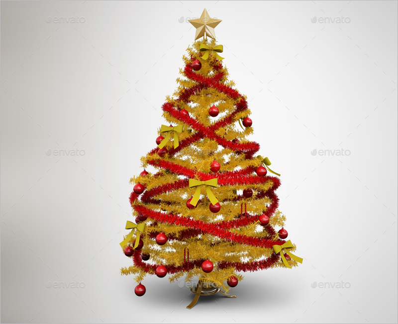 RealisticÂ Christmas Tree Mockup Design
