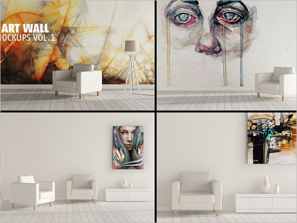 Art Wall Mockup PSD
