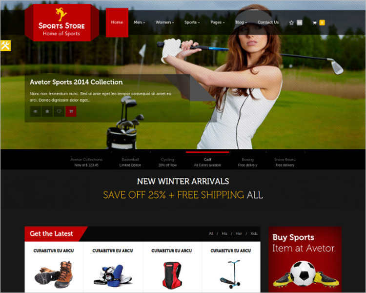 e-commerce-sports-store-php-website-templates