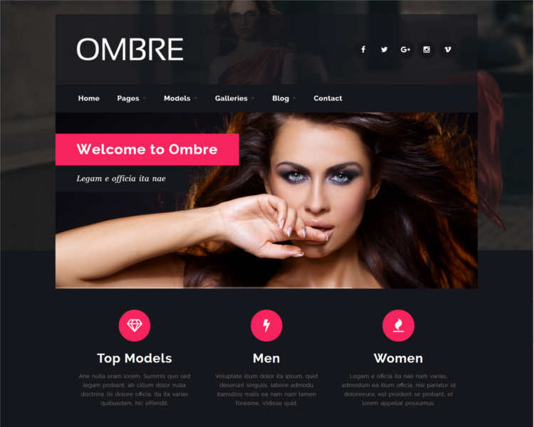 ombre-model-agency-website-templates