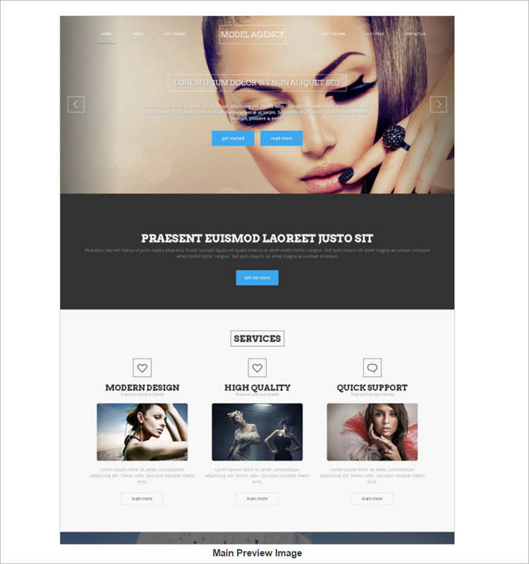 45+ Model Agency Website Templates Free Website Themes