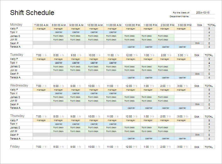 77+ Work Schedule Templates Free Word, Excel, PDF Formats