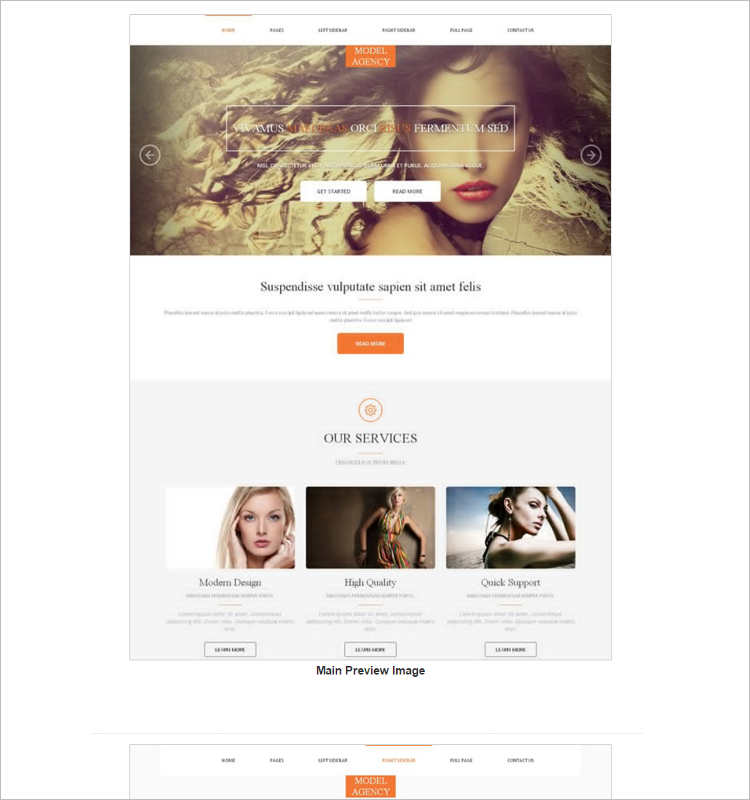 vector-model-agency-website-templates