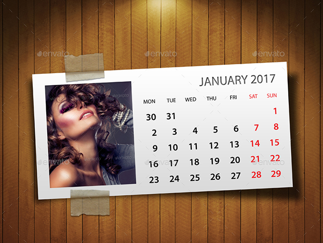 2017 Illustrator Calendar Mockups