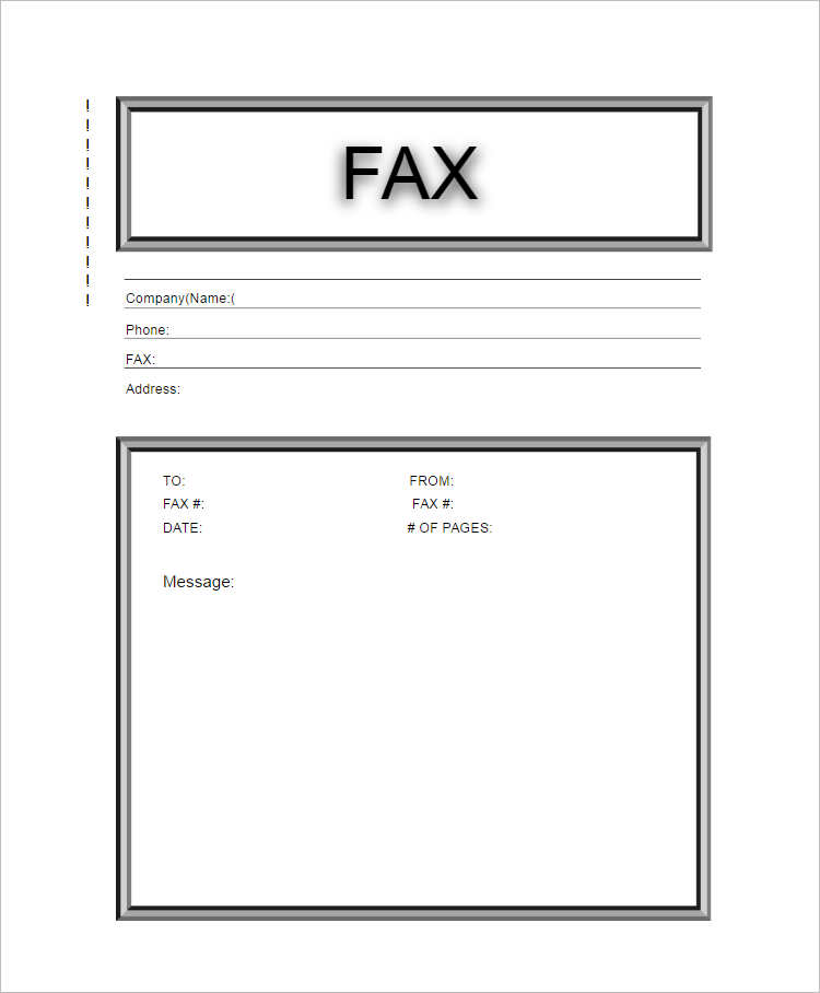 Basic Printable Fax Cover Sheet Doc Form