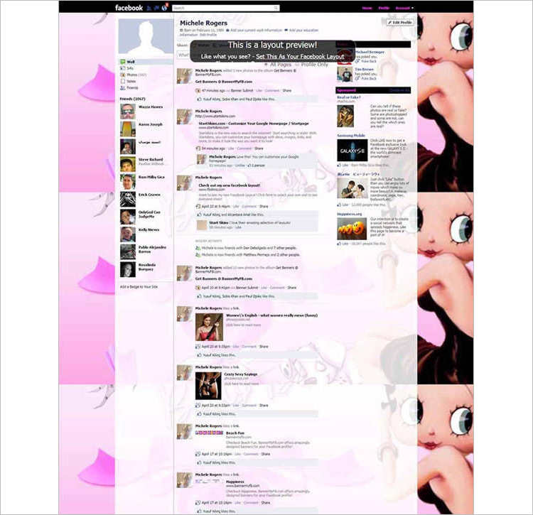 Betty Boop Facebook Template Design