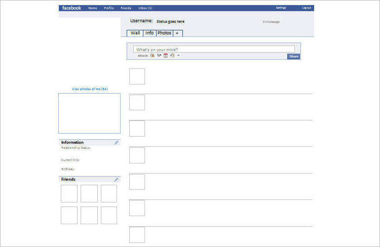 Blank Facebook Templates Design
