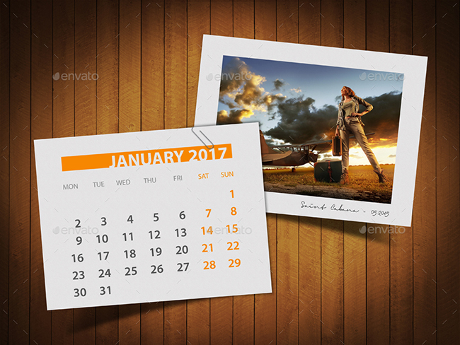 Calendar 2017 Photo Frame Mockup
