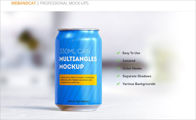Can Mockup Photoshop Template