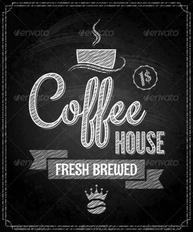 Chalkboard Coffe Menu Background Design