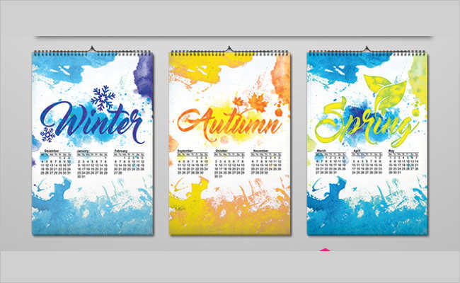 Colourful 2017 Calendar Mockups