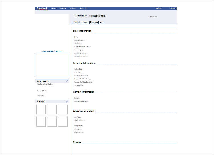 Download Sample Facebook Template