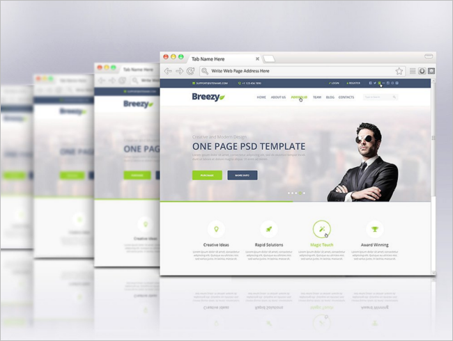 Flat Web Browser Mockup Template