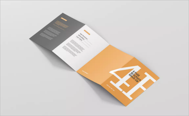 Four Folded A5 Brochure Mockup Design
