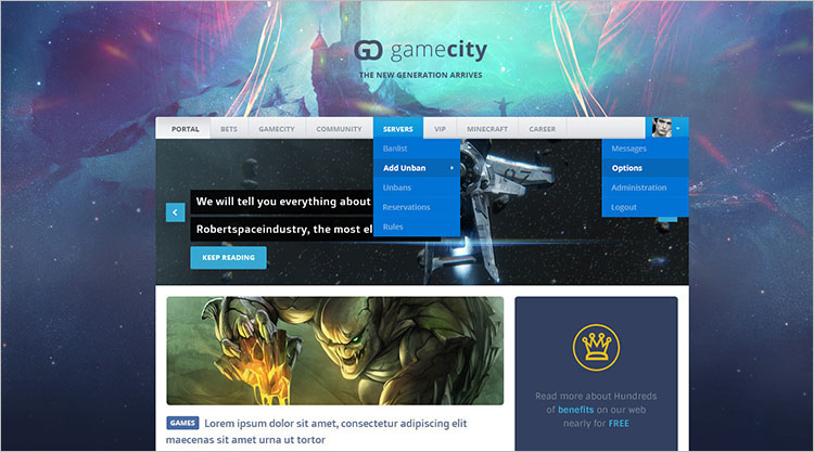 Gaming Blog Theme Templates