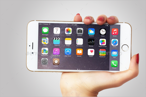 Hand Holding iPhone 6 Mockup Design