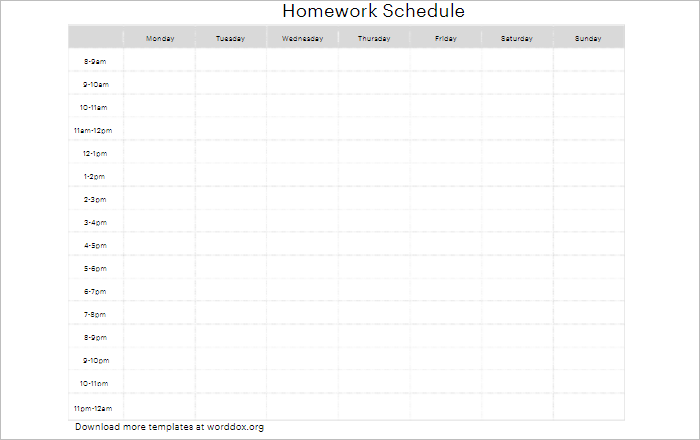 47+ Hourly Schedule Templates Free Excel Word, Doc, PDF Download