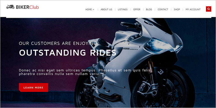 Motorcycle Club WordPress Theme