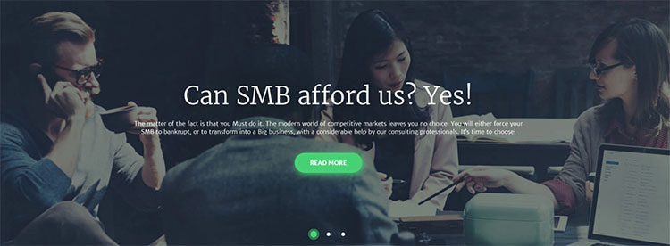 Parallax Financial Advisor Scrolling WordPress Theme