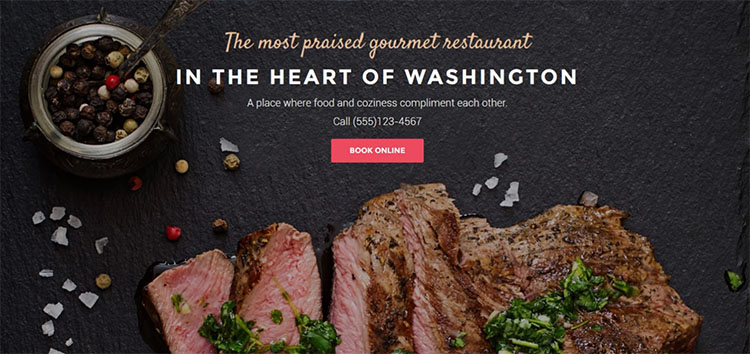 Parallax Restaurant Scrolling WordPress Theme