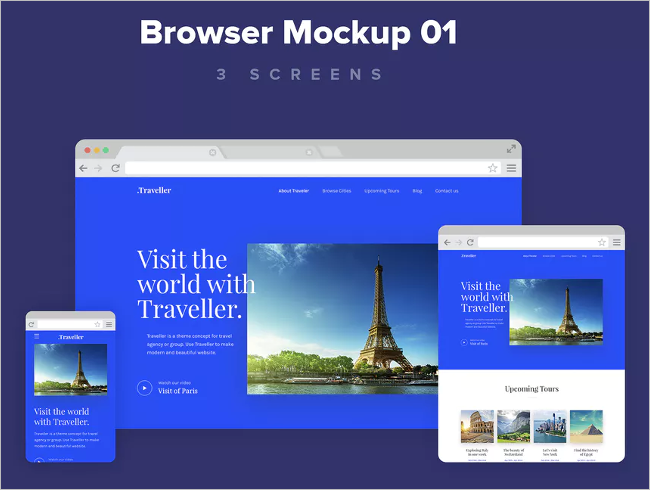 Photorealistic Web Browser Mockup Design