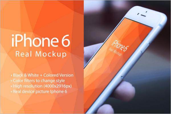 Photorealistic iPhone 6 Mockup Design