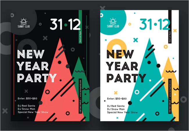Photoshop New Year Poster Template