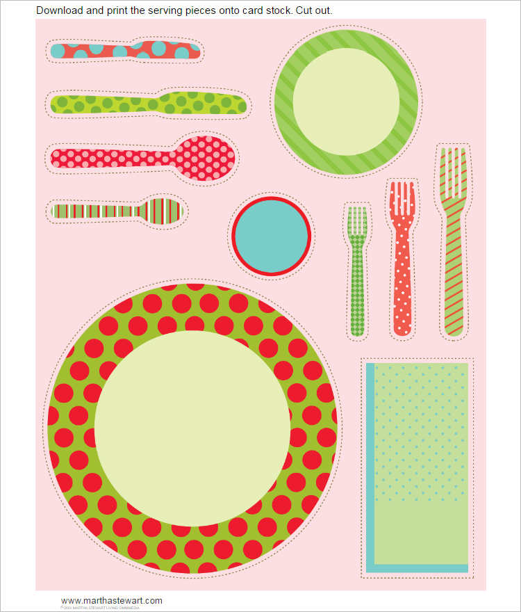Place Setting Practice Template