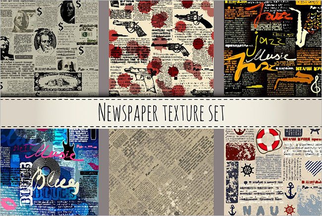 Vector Newspaper Texture Design