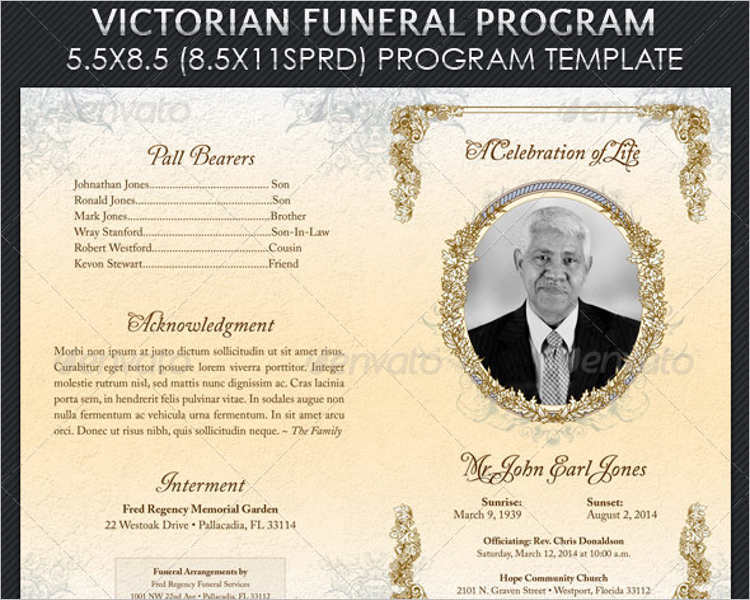 free funeral program template download 2010