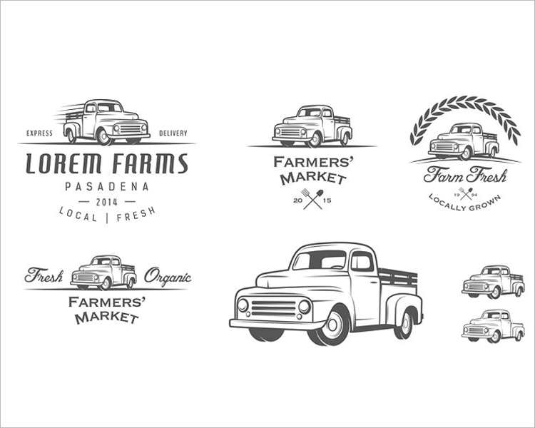 vintage-farmer-truck-logo-design