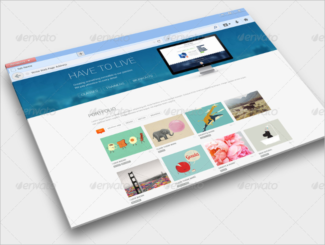 Web Browser Mockup Photoshop Design