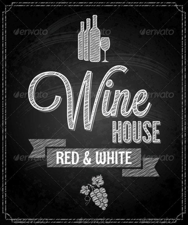 Wine Menu Chalkboard Design Background