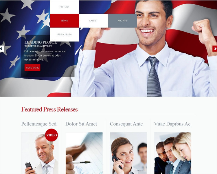 Commerical Political Candidate Joomla Template