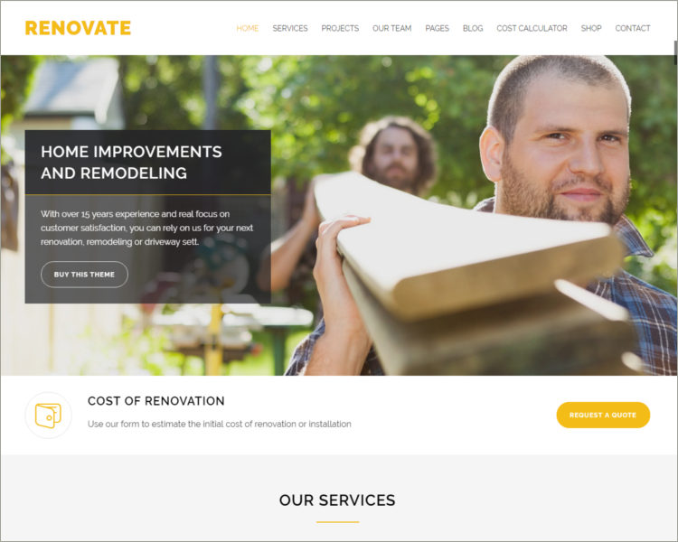 Construction Renovation WordPress Theme